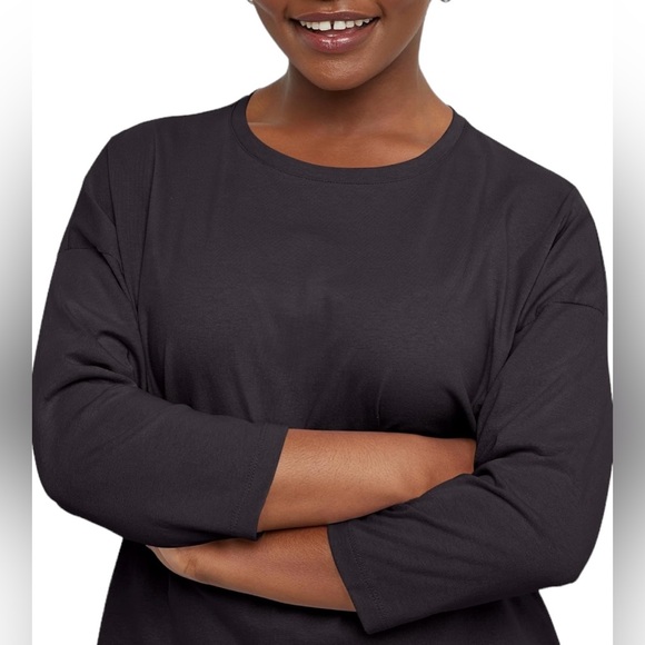 NWT 3/4 Sleeve 100% Cotton Crew Neck Women’s T-Shirt Hanes Size XXL - Picture 5 of 7